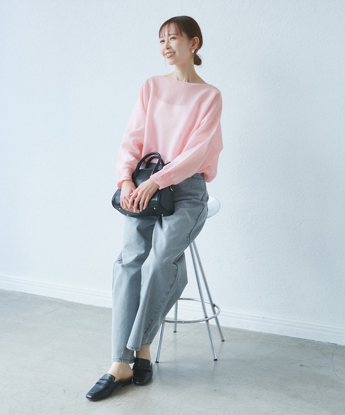 ROPE' PICNIC（ロペピクニック）の「スポンジシアーニットプルオーバー（ニット/セーター・レディース・チャコールグレー/ピンク/グリーン系その他/キナリ・38）」の5枚目の写真