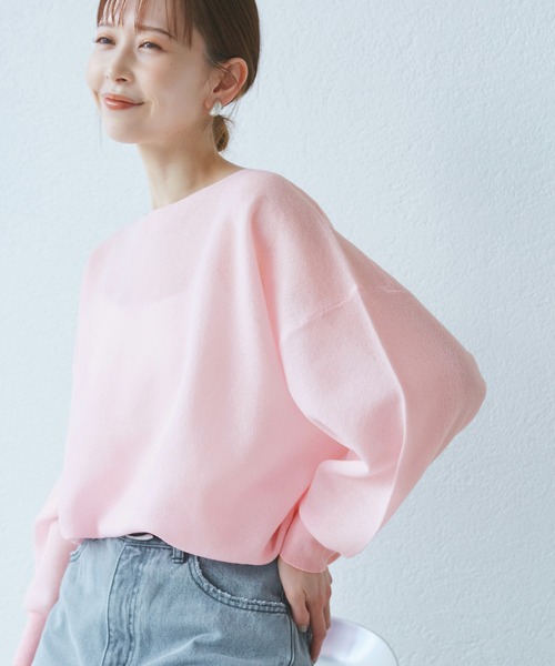 ROPE' PICNIC（ロペピクニック）の「スポンジシアーニットプルオーバー（ニット/セーター・レディース・チャコールグレー/ピンク/グリーン系その他/キナリ・38）」の7枚目の写真