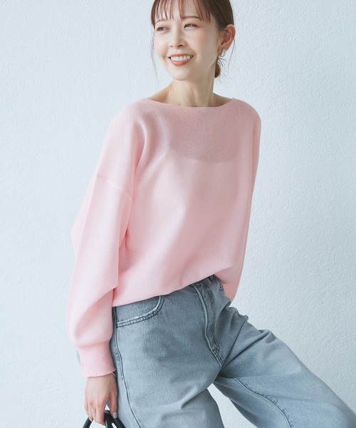 ROPE' PICNIC（ロペピクニック）の「スポンジシアーニットプルオーバー（ニット/セーター・レディース・チャコールグレー/ピンク/グリーン系その他/キナリ・38）」の8枚目の写真