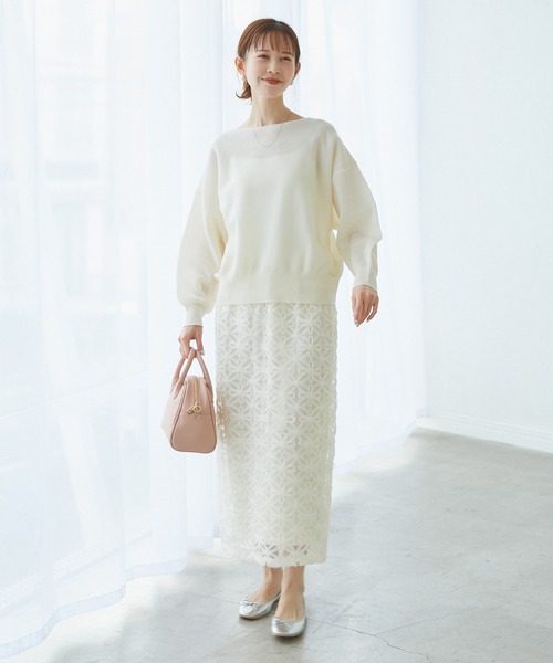 ROPE' PICNIC（ロペピクニック）の「スポンジシアーニットプルオーバー（ニット/セーター・レディース・チャコールグレー/ピンク/グリーン系その他/キナリ・38）」の16枚目の写真