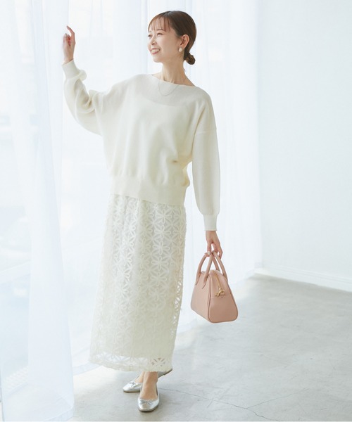 ROPE' PICNIC（ロペピクニック）の「スポンジシアーニットプルオーバー（ニット/セーター・レディース・チャコールグレー/ピンク/グリーン系その他/キナリ・38）」の17枚目の写真