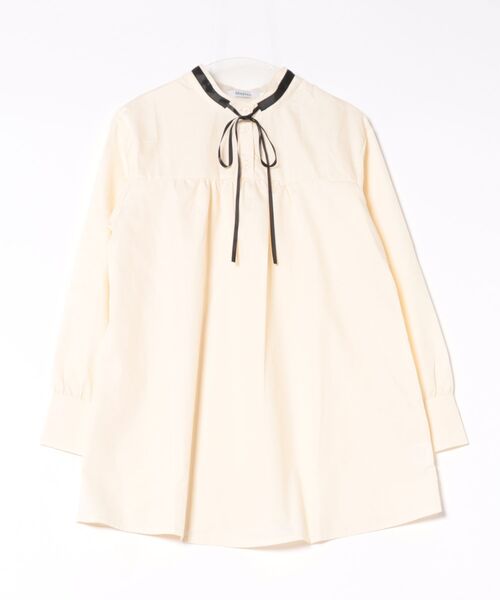 Mayree(メイリー)の「【Mayree】リボン ミニワンピース風 ロング丈 ブラウス(シャツ/ブラウス・レディース・ホワイト/アイボリー・SMALL/MEDIUM/LARGE)」の7枚目の写真