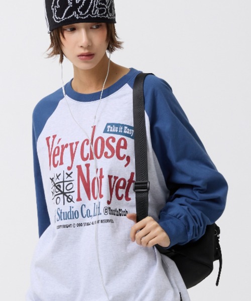 ODD STUDIO（オッドスタジオ）の「【OddStudio】ラグラングラフィックロンTEE（Tシャツ/カットソー・レディース・グリーン/ブルー/ブラック・MEDIUM/LARGE）」の3枚目の写真