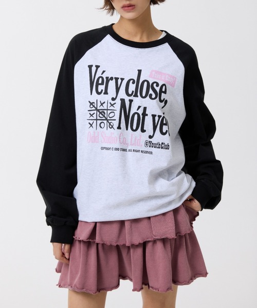 ODD STUDIO（オッドスタジオ）の「【OddStudio】ラグラングラフィックロンTEE（Tシャツ/カットソー・レディース・グリーン/ブルー/ブラック・MEDIUM/LARGE）」の2枚目の写真