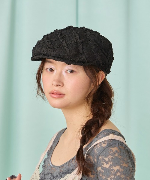 kaorinomori（カオリノモリ）の「kaorinomori シークハンチング / カオリノモリ（ハンチング/ベレー帽・レディース・ブラック/ブルー/ホワイト・M/57.5cm）」の13枚目の写真