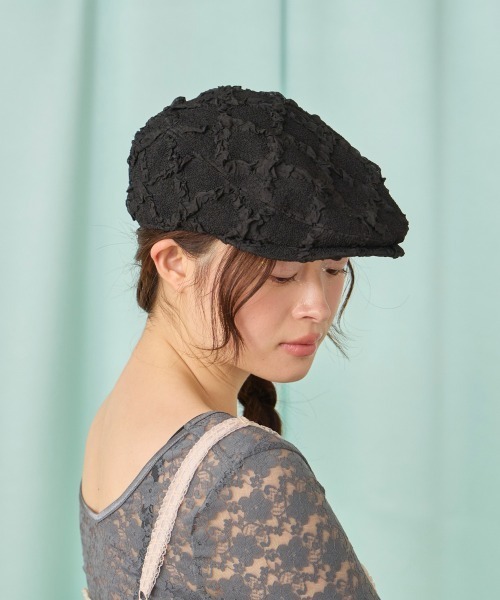 kaorinomori（カオリノモリ）の「kaorinomori シークハンチング / カオリノモリ（ハンチング/ベレー帽・レディース・ブラック/ブルー/ホワイト・M/57.5cm）」の14枚目の写真