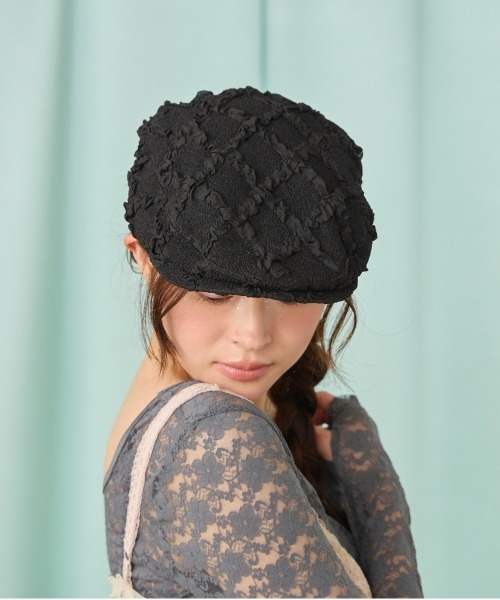 kaorinomori（カオリノモリ）の「kaorinomori シークハンチング / カオリノモリ（ハンチング/ベレー帽・レディース・ブラック/ブルー/ホワイト・M/57.5cm）」の15枚目の写真
