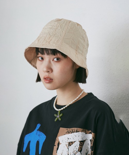 ROSE BUD(ローズバッド)の「ランプシェードハット(ハット・レディース・ブラック/ベージュ・ONE SIZE)」の1枚目の写真