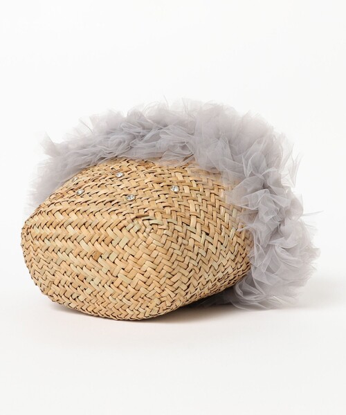 Ray BEAMS（レイビームス）の「フリル ビジュー カゴ バッグ（かごバッグ・レディース・ブラック/グレー・ONE SIZE）」の10枚目の写真