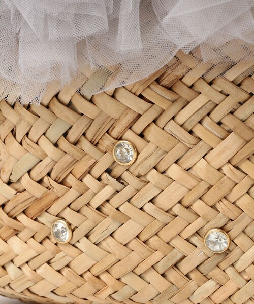 Ray BEAMS（レイビームス）の「フリル ビジュー カゴ バッグ（かごバッグ・レディース・ブラック/グレー・ONE SIZE）」の11枚目の写真