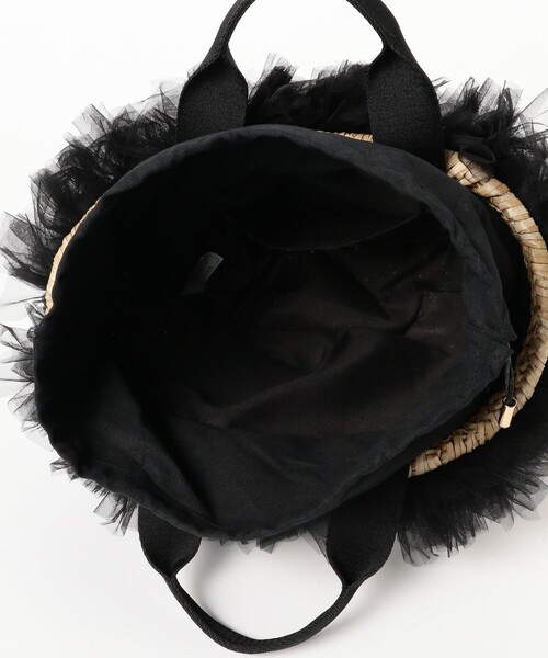 Ray BEAMS（レイビームス）の「フリル ビジュー カゴ バッグ（かごバッグ・レディース・ブラック/グレー・ONE SIZE）」の16枚目の写真