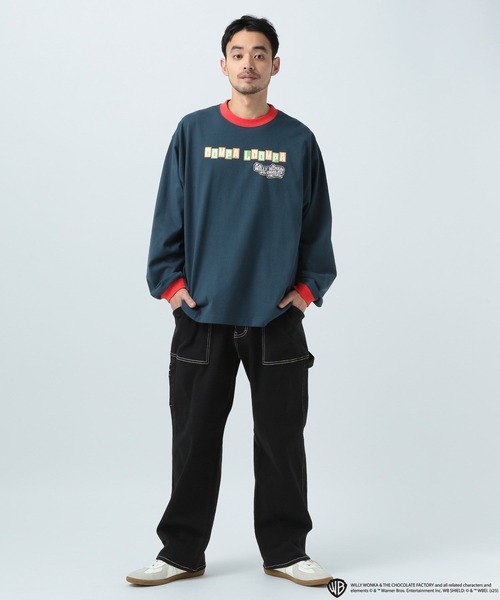 BAYFLOW（ベイフロー）の「【WILLY WONKA】モチーフ長袖Ｔシャツ（Tシャツ/カットソー・メンズ・ネイビー/ホワイト/ブラウン・MEDIUM/LARGE）」の6枚目の写真