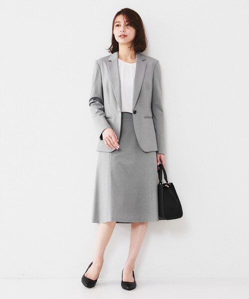 UNTITLED（アンタイトル）の「【通勤スーツ】コットン混ジャージ テーラードジャケット（テーラードジャケット・レディース・ダークグレー/ベージュ/ネイビー/ブラック・00/01/02/03/04/42/44/46/48/50）」の8枚目の写真