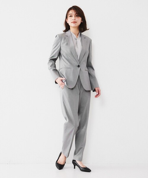 UNTITLED（アンタイトル）の「【通勤スーツ】コットン混ジャージ テーラードジャケット（テーラードジャケット・レディース・ダークグレー/ベージュ/ネイビー/ブラック・00/01/02/03/04/42/44/46/48/50）」の9枚目の写真