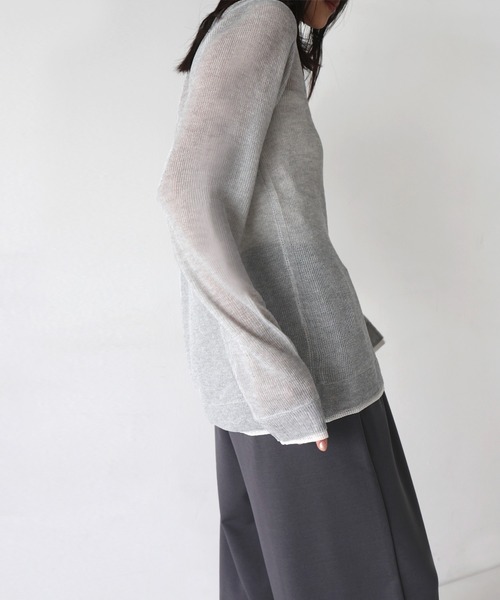 hellam（へラム）の「襟付き配色チュニックカーデ（カーディガン/ボレロ・レディース・アイボリー/ブラックミックス/ブラック/グレー・FREE）」の19枚目の写真