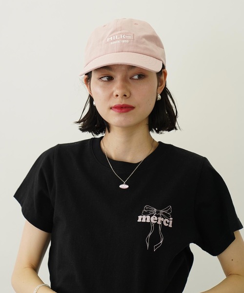 MILKFED.（ミルクフェド）の「BAR RIPSTOP CAP（キャップ・レディース・オフホワイト/オリーブ/ライトピンク/ブラック・ONE SIZE）」の5枚目の写真