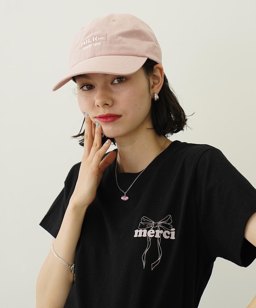 MILKFED.（ミルクフェド）の「BAR RIPSTOP CAP（キャップ・レディース・オフホワイト/オリーブ/ライトピンク/ブラック・ONE SIZE）」の6枚目の写真