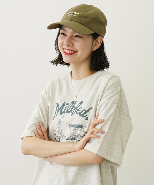MILKFED.（ミルクフェド）の「BAR RIPSTOP CAP（キャップ・レディース・オフホワイト/オリーブ/ライトピンク/ブラック・ONE SIZE）」の8枚目の写真
