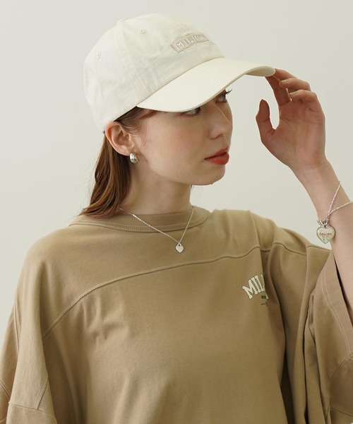 MILKFED.（ミルクフェド）の「BAR RIPSTOP CAP（キャップ・レディース・オフホワイト/オリーブ/ライトピンク/ブラック・ONE SIZE）」の11枚目の写真