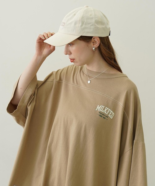 MILKFED.（ミルクフェド）の「BAR RIPSTOP CAP（キャップ・レディース・オフホワイト/オリーブ/ライトピンク/ブラック・ONE SIZE）」の12枚目の写真