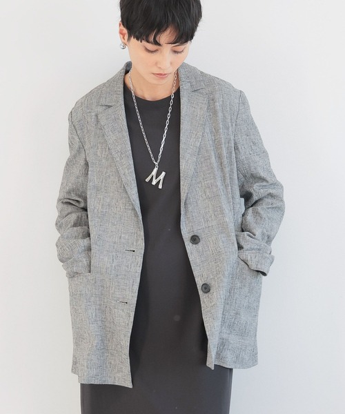 BARNYARDSTORM（バンヤードストーム）の「BARNYARDSTORM / COMFITリネンジャケット＜セットアップ対応＞ハンドウォッシャブル 【『BABALOG』チャンネルご紹介アイテム】（テーラードジャケット・レディース・チャコールグレー/ベージュ・S/M）」の21枚目の写真