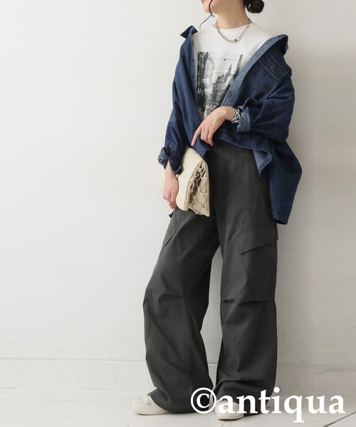 antiqua(アンティカ)の「カーゴパンツ(カーゴパンツ・レディース・カーキ系/ブラック・LARGE/MEDIUM)」の12枚目の写真