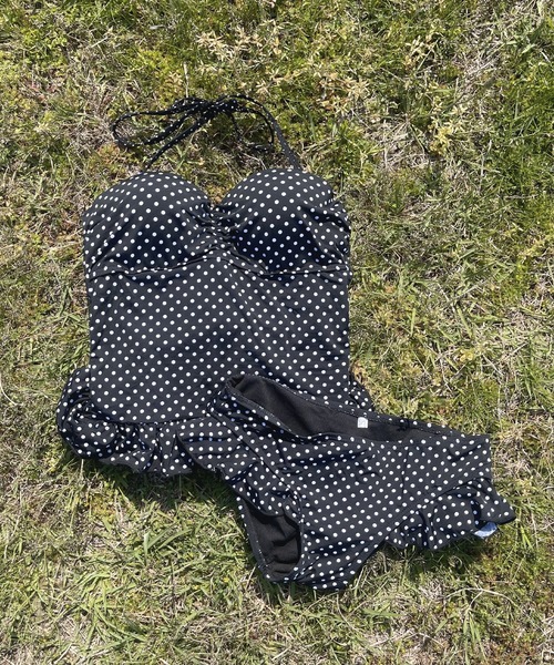 【THEAIRTOWN】★送料・関税込★ラブリー ドット フリル ビキニ THEAIRTOWN】ラブリー ドット フリル Bikini グリーン（緑）系