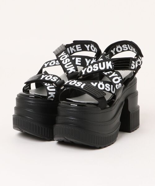 YOSUKE（ヨースケ）の「「YOSUKE/ヨースケ」厚底ベルティッドサンダル（サンダル・レディース・ブラック/ブラック×パープル/シルバー系その他/ホワイト/パープル/ブラック×ホワイト・S/M/L/LL）」の4枚目の写真