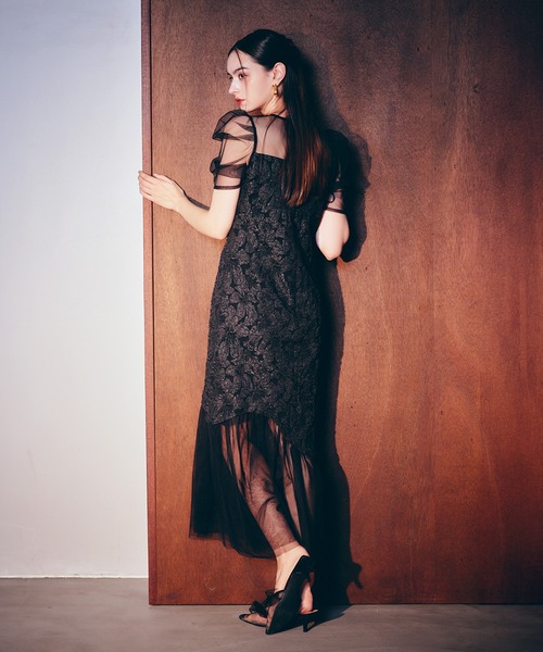 darial(ダリアル)の「【darial】jaqurd doking dress ジャガード ドッキング ドレス お呼ばれ 結婚式 二次会 成人式 同窓会 セレモニードレス パーティドレス オケージョンドレス(ドレス・レディース・ブラック/モカ/レッド・L/M/S)」の13枚目の写真