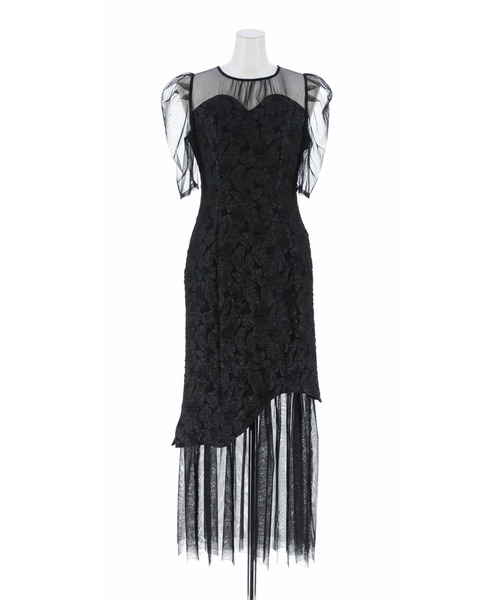 darial】jaqurd doking dress ジャガード ドッキング ドレス お呼ばれ