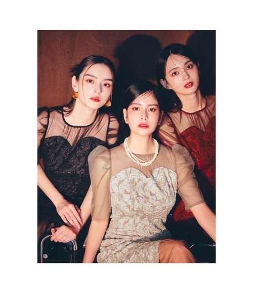 darial(ダリアル)の「【darial】jaqurd doking dress ジャガード ドッキング ドレス お呼ばれ 結婚式 二次会 成人式 同窓会 セレモニードレス パーティドレス オケージョンドレス(ドレス・レディース・ブラック/モカ/レッド・L/M/S)」の18枚目の写真