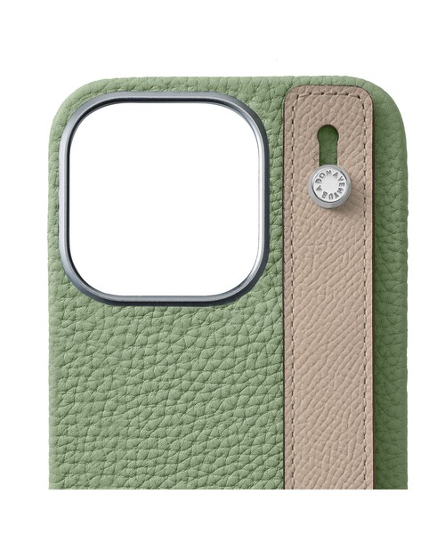 iPhone 16 Pro)ハンドル付き バックカバーケース シュリンクレザー