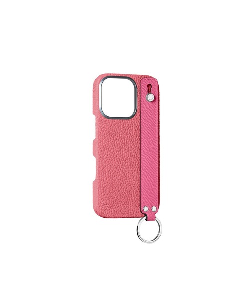 iPhone 16 Pro)ハンドル付き バックカバーケース シュリンクレザー