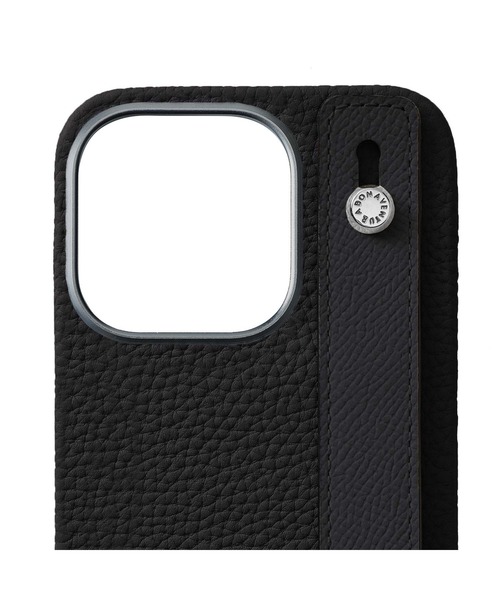 iPhone 16 Pro)ハンドル付き バックカバーケース シュリンクレザー