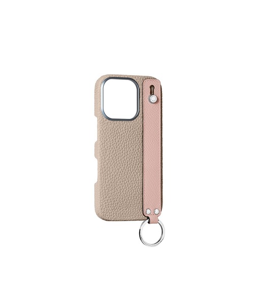 iPhone 16 Pro)ハンドル付き バックカバーケース シュリンクレザー