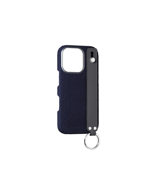 iPhone 16 Pro)ハンドル付き バックカバーケース シュリンクレザー