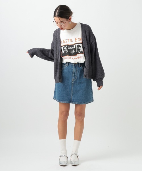 BAYFLOW（ベイフロー）の「[コンパクトなシルエット]モップヤーンショートカーディガン（カーディガン/ボレロ・レディース・チャコール/オレンジ/オフホワイト・FREE）」の10枚目の写真