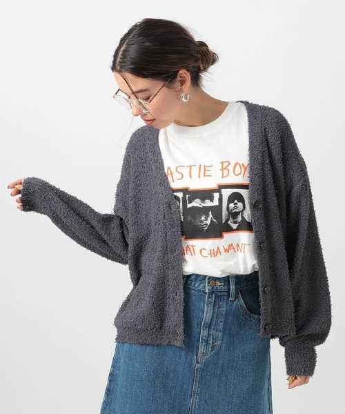 BAYFLOW（ベイフロー）の「[コンパクトなシルエット]モップヤーンショートカーディガン（カーディガン/ボレロ・レディース・チャコール/オレンジ/オフホワイト・FREE）」の11枚目の写真