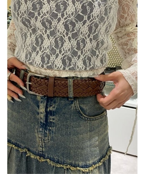 LAGUA GEM（ラグアジェム）の「CROSS FAUX LETHER ベルト（ベルト・レディース・ブラック/ブラウン・FREE）」の16枚目の写真