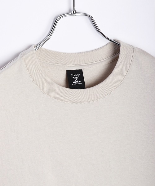 HANES(ヘインズ)の「Hanes ヘインズ BEEFY-T レトロ ストリートTシャツ 半袖 無地(Tシャツ/カットソー・メンズ・ブラック/スモークグレー/サンドベージュ/ホワイト・M/L/XL)」の12枚目の写真