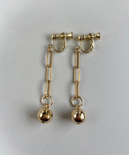 tone(トーン)の「【As】【金属アレルギー対応】NO.175 銅玉×ステンレスチェーン ゆらゆらロングイヤリング(ニッケルフリー)(MA)(イヤリング・レディース・シルバー/ゴールド/シルバー系2/ゴールド系2・FREE)」の10枚目の写真