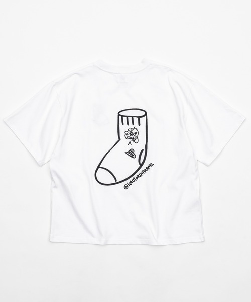 kaoyorinakami（カオヨリナカミ）の「socks tee / ソックスTシャツ（Tシャツ/カットソー・メンズ・ホワイト/ブラック・SMALL/MEDIUM/LARGE/X-LARGE）」の2枚目の写真