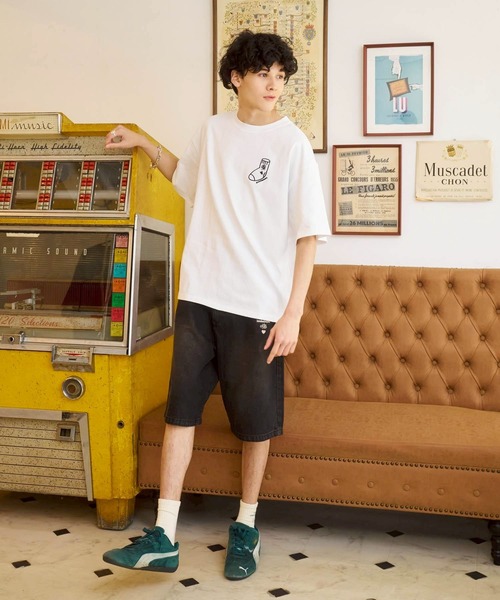 kaoyorinakami（カオヨリナカミ）の「socks tee / ソックスTシャツ（Tシャツ/カットソー・メンズ・ホワイト/ブラック・SMALL/MEDIUM/LARGE/X-LARGE）」の7枚目の写真