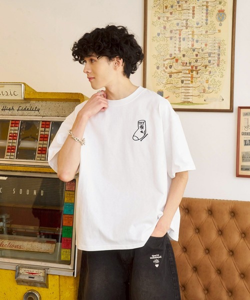 kaoyorinakami（カオヨリナカミ）の「socks tee / ソックスTシャツ（Tシャツ/カットソー・メンズ・ホワイト/ブラック・SMALL/MEDIUM/LARGE/X-LARGE）」の4枚目の写真