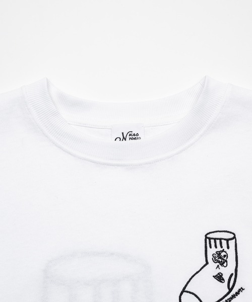 kaoyorinakami（カオヨリナカミ）の「socks tee / ソックスTシャツ（Tシャツ/カットソー・メンズ・ホワイト/ブラック・SMALL/MEDIUM/LARGE/X-LARGE）」の14枚目の写真
