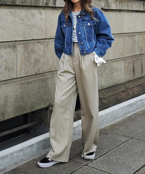 esutoreja(エストレジャ)の「クロップドデニムジャケット(デニムジャケット・レディース・ライトブルー/ブルー・FREE)」の7枚目の写真