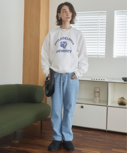 ANGIE（アンジー）の「ストレート デニム パンツ《詳細動画あり》（デニムパンツ・レディース・ブラック/オフホワイト/ブルー/ネイビー・SMALL/MEDIUM/LARGE）」の4枚目の写真