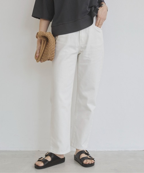 ANGIE（アンジー）の「ストレート デニム パンツ《詳細動画あり》（デニムパンツ・レディース・ブラック/オフホワイト/ブルー/ネイビー・SMALL/MEDIUM/LARGE）」の5枚目の写真