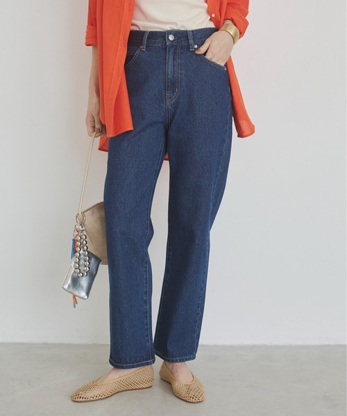 ANGIE（アンジー）の「ストレート デニム パンツ《詳細動画あり》（デニムパンツ・レディース・ブラック/オフホワイト/ブルー/ネイビー・SMALL/MEDIUM/LARGE）」の8枚目の写真