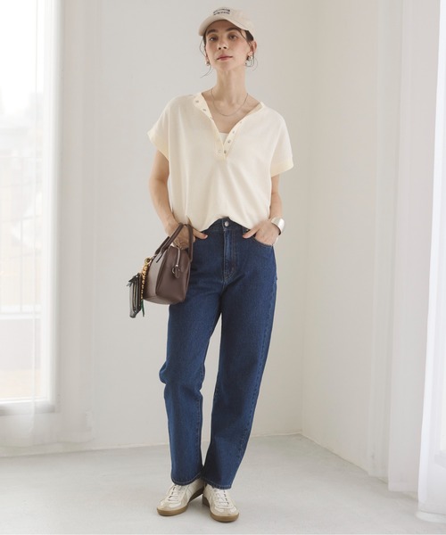 ANGIE（アンジー）の「ストレート デニム パンツ《詳細動画あり》（デニムパンツ・レディース・ブラック/オフホワイト/ブルー/ネイビー・SMALL/MEDIUM/LARGE）」の7枚目の写真